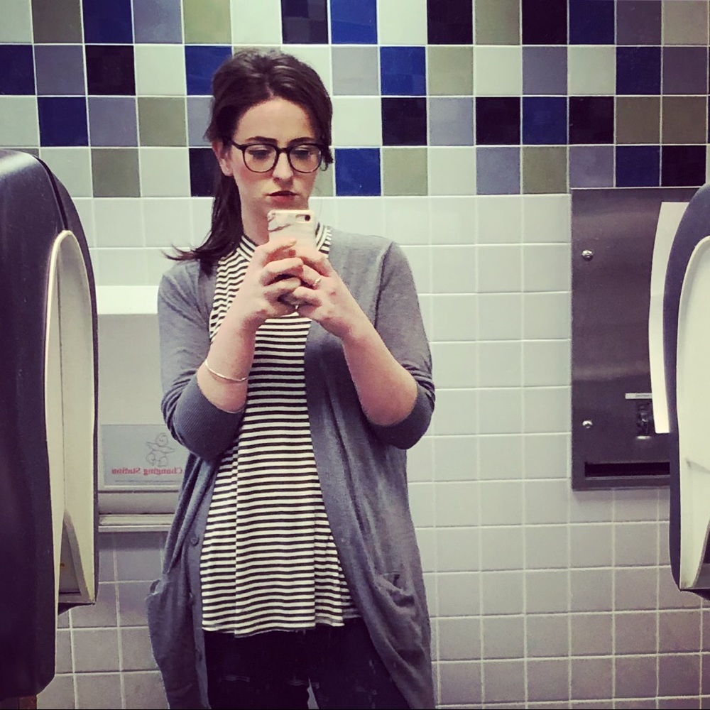 Anthropologie “PURE+GOOD” Olive&White Stripe Top